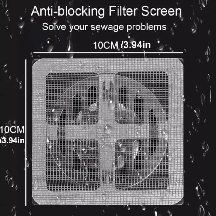 10Pcs Floor Drain Stickers Bathroom Hair Filter Hair Net Bathroom Drain Filter Kitchen Anti Clogging Anti Cockroach Bugs