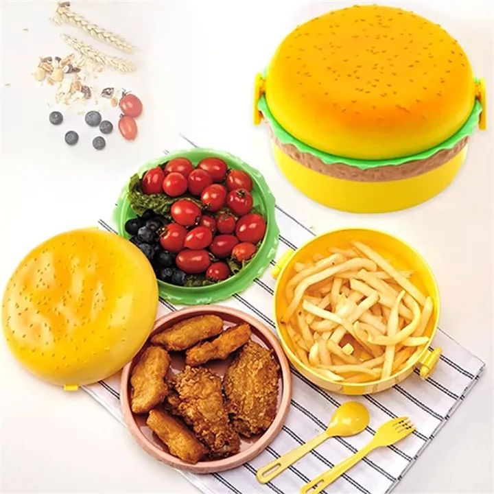 Kids Lunch Box/Tiffin Box For School,Burger Shaped.